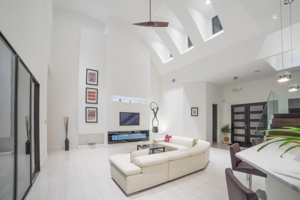 Great Room with barrel ceiling